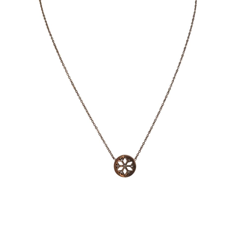 Rose Gold Circle Necklace Dainty Round Pendant Minimal Jewelry Gift - Picture 4 of 6